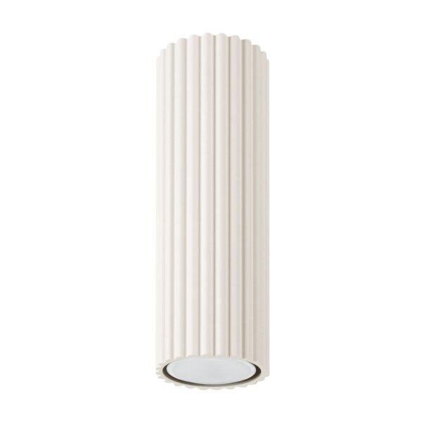 Aufputz Deckenspot GU10 Ø 6,5 cm H: 20 cm in Creme Modern Alu