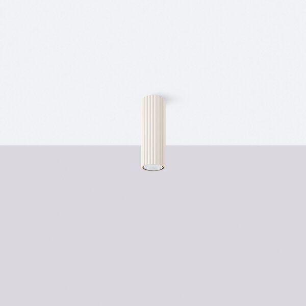 Aufputz Deckenspot GU10 Ø 6,5 cm H: 20 cm in Creme Modern Alu