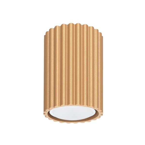 Aufputz Spot GU10 H: 10 cm Ø 6,5 cm klein in Gold Modern