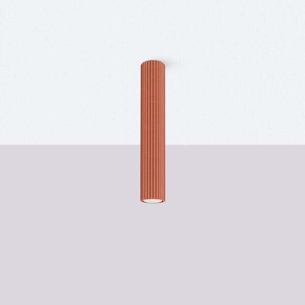 Deckenlampe schmal Ø 6,5 cm H: 40 cm Rot Modern Aluminium
