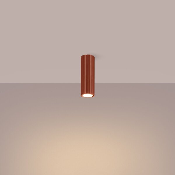 Deckenlampe GU10 H: 20 cm Ø 6,5 cm klein Rot Aufputz Modern