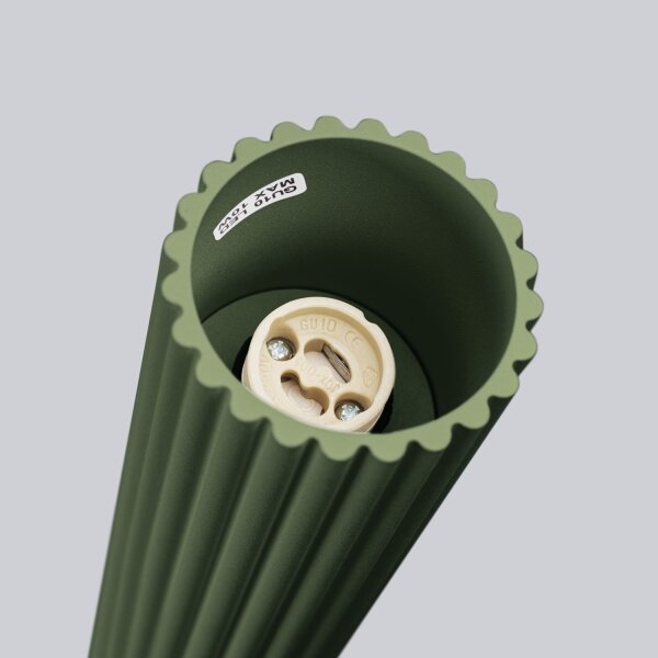 Deckenleuchte schmal Ø 6,5 cm H: 40 cm Aluminium in Grün GU10
