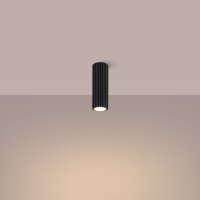 Deckenlampe Aufputz Ø 6,5 cm H: 20 cm Schwarz GU10...