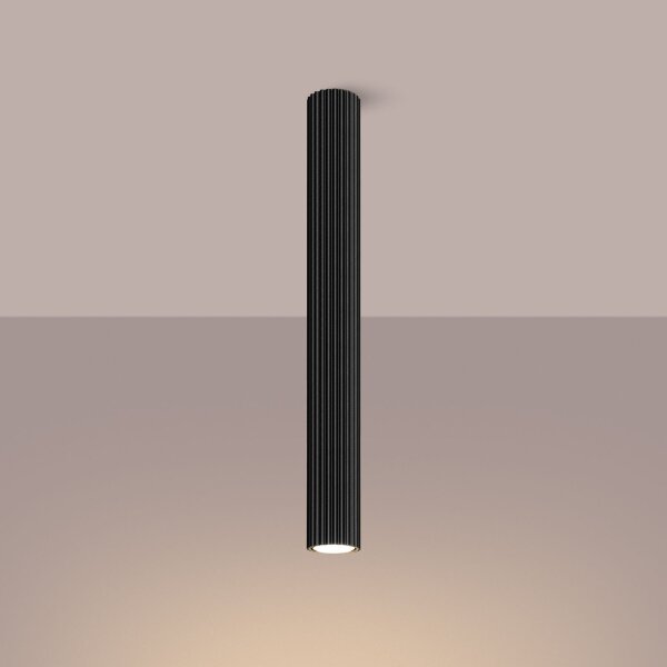 Deckenlampe Schwarz GU10 H: 60 cm Ø 6,5 cm schmal Aufputz
