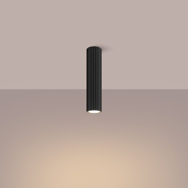 Spot Lampe Decke Schwarz Ø 6,5 cm H: 30 cm GU10 Aufputz