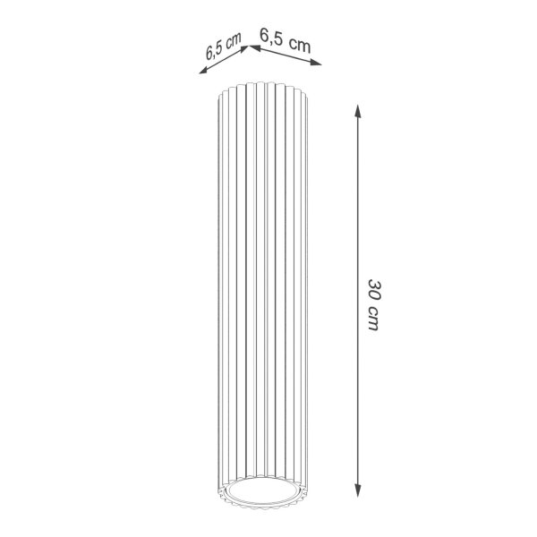 Spot Lampe Decke Schwarz Ø 6,5 cm H: 30 cm GU10 Aufputz