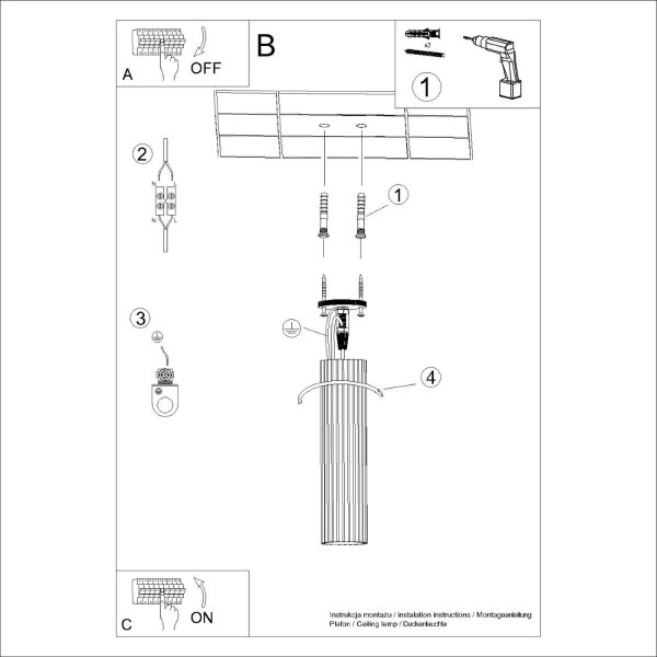 Spot Lampe Decke Schwarz Ø 6,5 cm H: 30 cm GU10 Aufputz