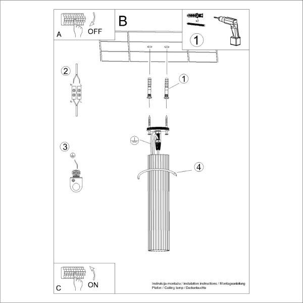 Spot Lampe Decke Weiß GU10 Ø 6,5 cm H: 40 cm Aluminium