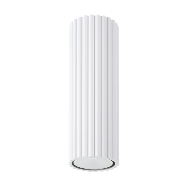 Aufbauspot Weiß Ø 6,5 cm H: 20 cm klein GU10 Aluminium Modern