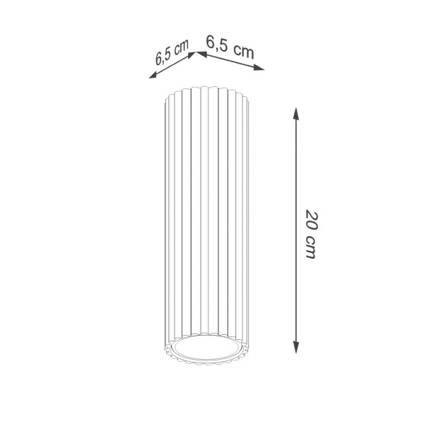 Aufbauspot Weiß Ø 6,5 cm H: 20 cm klein GU10 Aluminium Modern