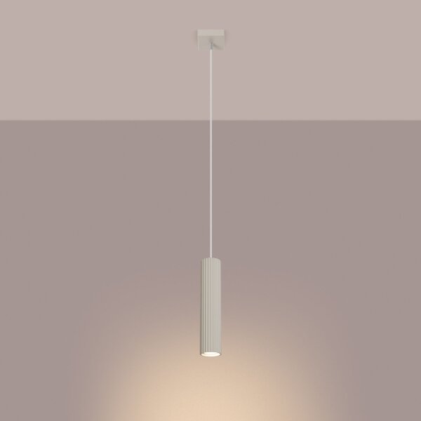 Hängeleuchte schmal Ø 8 cm Aluminium in Creme für GU10 BERTA