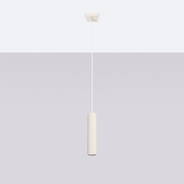 Hängeleuchte schmal Ø 8 cm Aluminium in Creme für GU10 BERTA