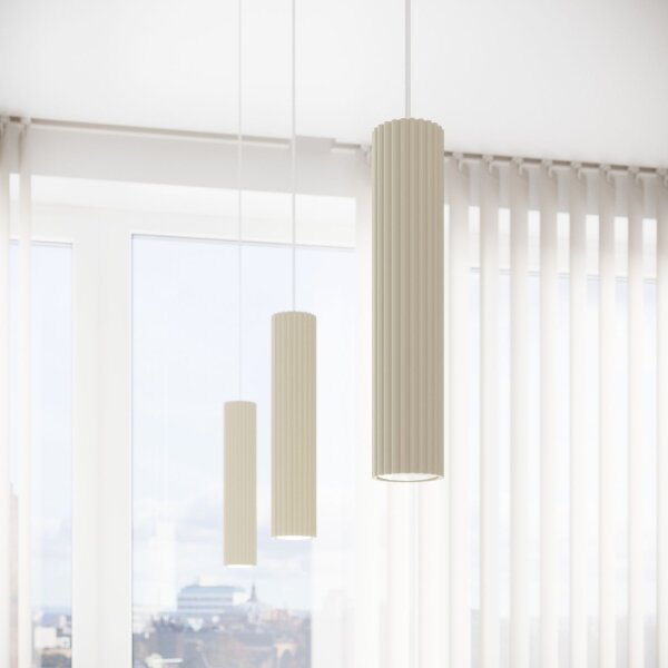 Hängeleuchte schmal Ø 8 cm Aluminium in Creme für GU10 BERTA