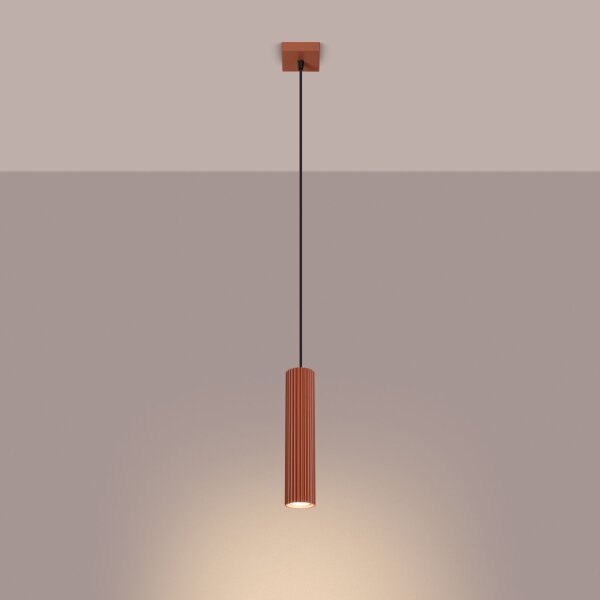 Lampe à suspendre rouge étroite Ø 8 cm H : max. 118 cm GU10