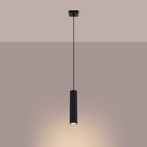 Hängelampe Modern Schwarz schmal B: 8 cm H: max. 118 cm GU10