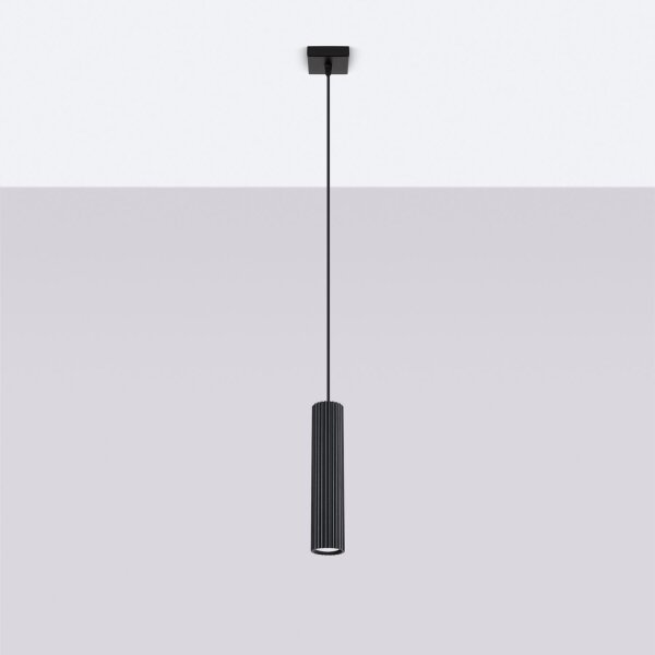 Hängelampe Modern Schwarz schmal B: 8 cm H: max. 118 cm GU10