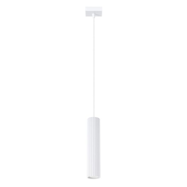 Pendelleuchte Weiß GU10 schmal Ø 8 cm aus Aluminium Modern
