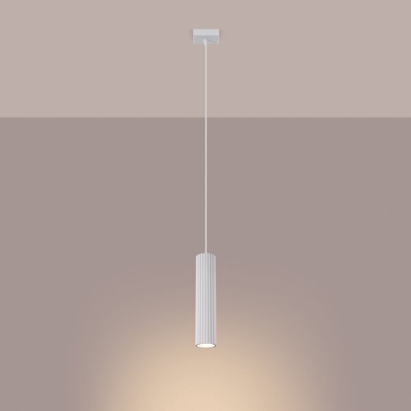 Pendelleuchte Weiß GU10 schmal Ø 8 cm aus Aluminium Modern
