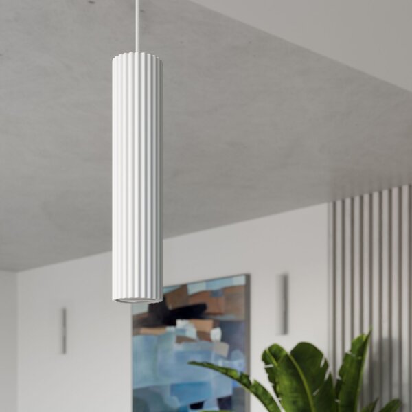 Pendelleuchte Weiß GU10 schmal Ø 8 cm aus Aluminium Modern