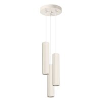 Moderne H&auml;ngelampe in Creme 3-flammig GU10 schmal &Oslash; 19,5 cm