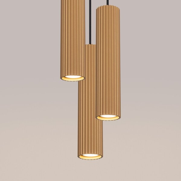 Lampe à suspendre 3 flammes GU10 aluminium L : 19,5 cm en or