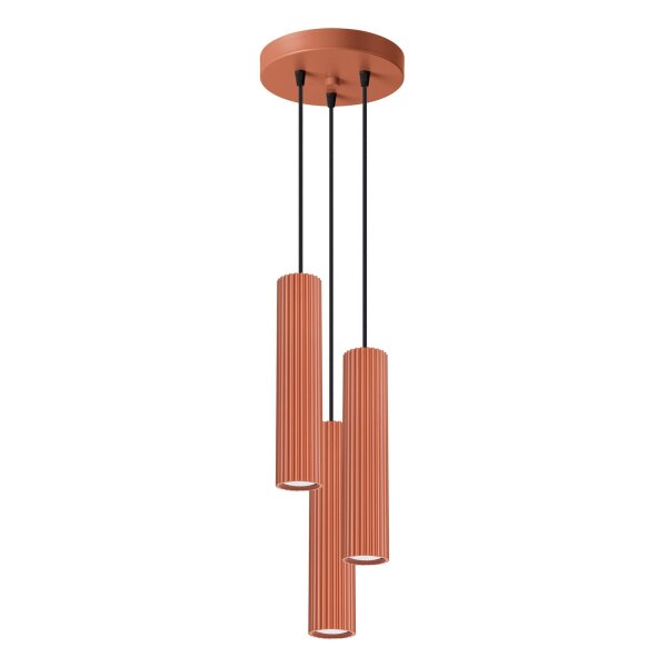 Pendelleuchte 3-flammig GU10 Rot aus Aluminium B: 19,5 cm
