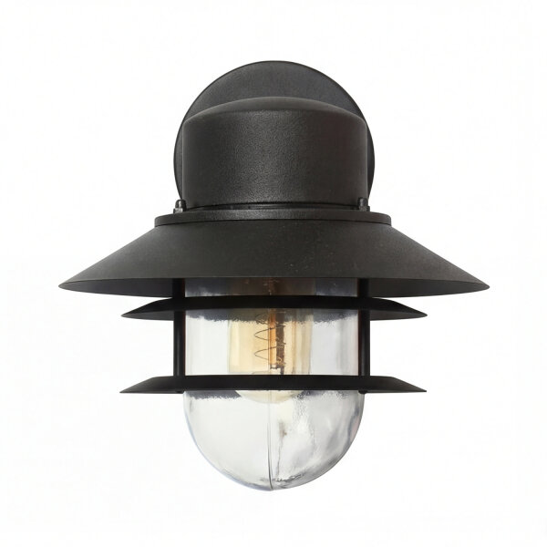 Lanterne murale acier inoxydable noir IP44 Maritim porte dentrée