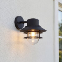 Lanterne murale acier inoxydable noir IP44 Maritim porte...