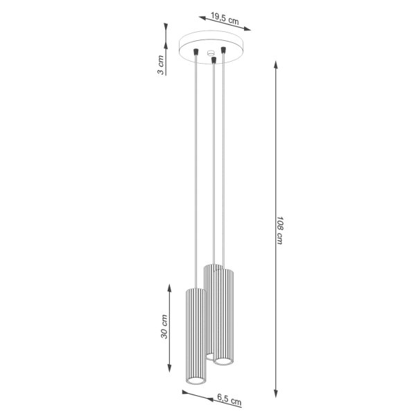 Hängeleuchte 3-flammig GU10 Modern B: 19,5 cm Weiß BERTA
