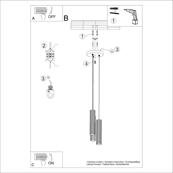 Hängeleuchte 3-flammig GU10 Modern B: 19,5 cm Weiß BERTA