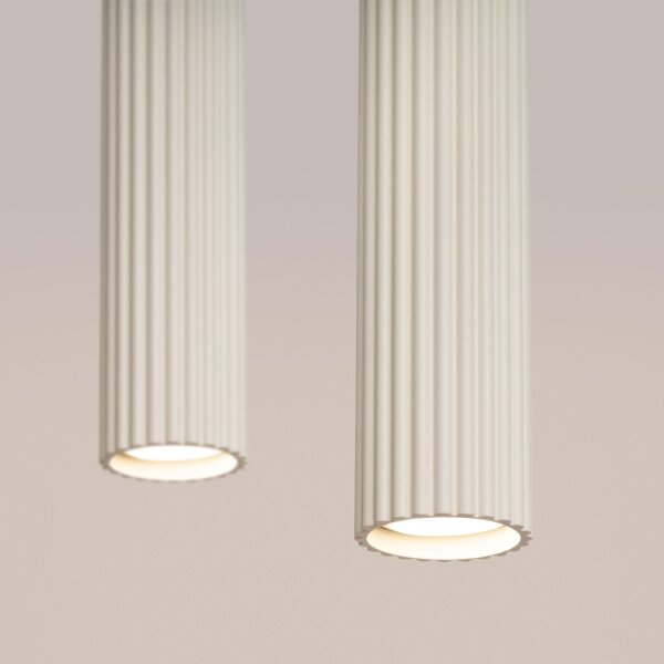 Hängelampe 2-flammig GU10 B: 30 cm schmal in Creme Modern