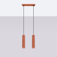 Hängelampe Rot 2-flammig B: 30 cm schmal H: max. 90...