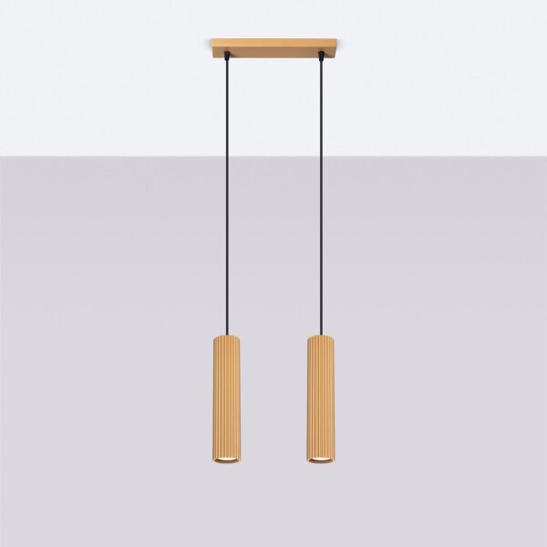 Pendelleuchte GU10 2-flammig aus Aluminium B: 30 cm in Gold