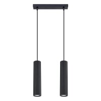 Pendelleuchte Schwarz B: 30 cm Aluminium GU10 2-flammig