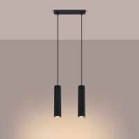 Pendelleuchte Schwarz B: 30 cm Aluminium GU10 2-flammig