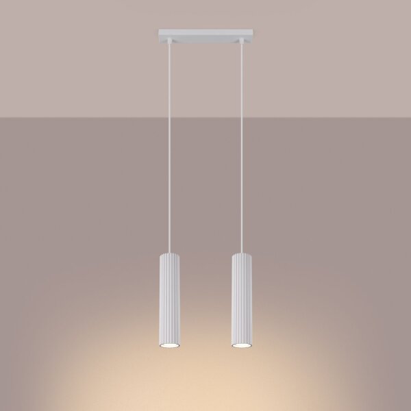 Weiße Hängeleuchte Modern aus Aluminium B: 30 cm 2x GU10 BERTA
