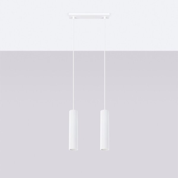 Weiße Hängeleuchte Modern aus Aluminium B: 30 cm 2x GU10 BERTA