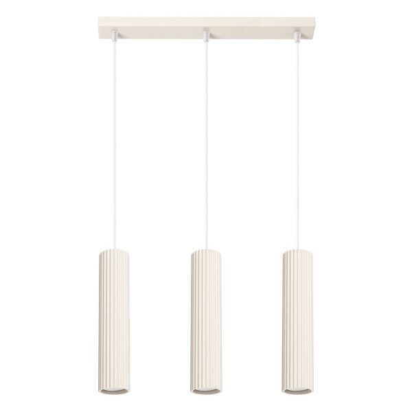 Hängelampe GU10 3-flammig Creme Alu 45 cm verstellbar
