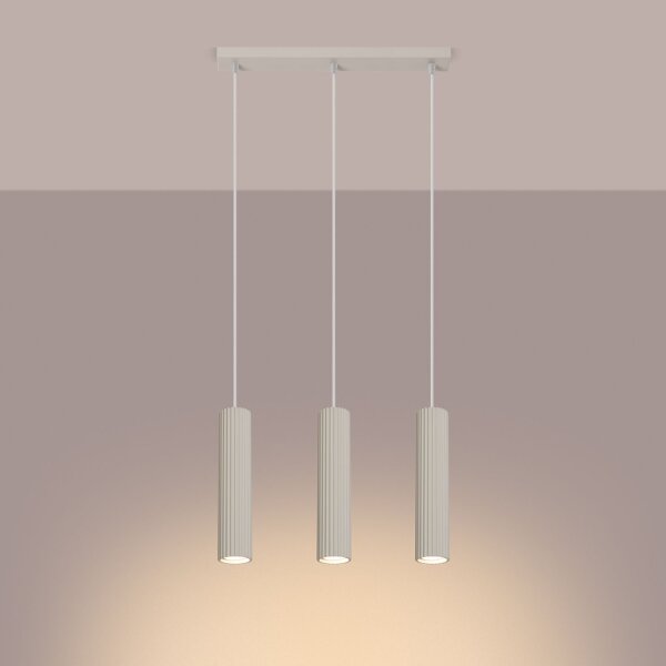 Hängelampe GU10 3-flammig Creme Alu 45 cm verstellbar