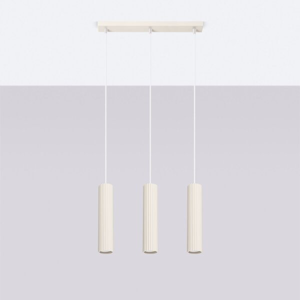 Hängelampe GU10 3-flammig Creme Alu 45 cm verstellbar