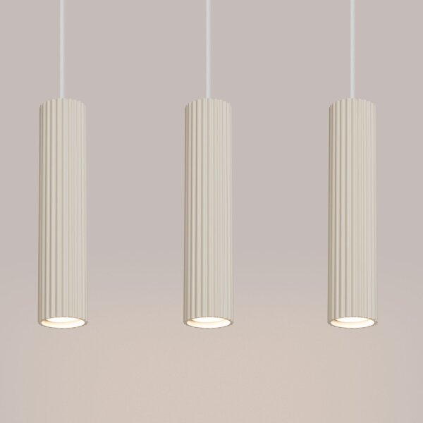Hängelampe GU10 3-flammig Creme Alu 45 cm verstellbar