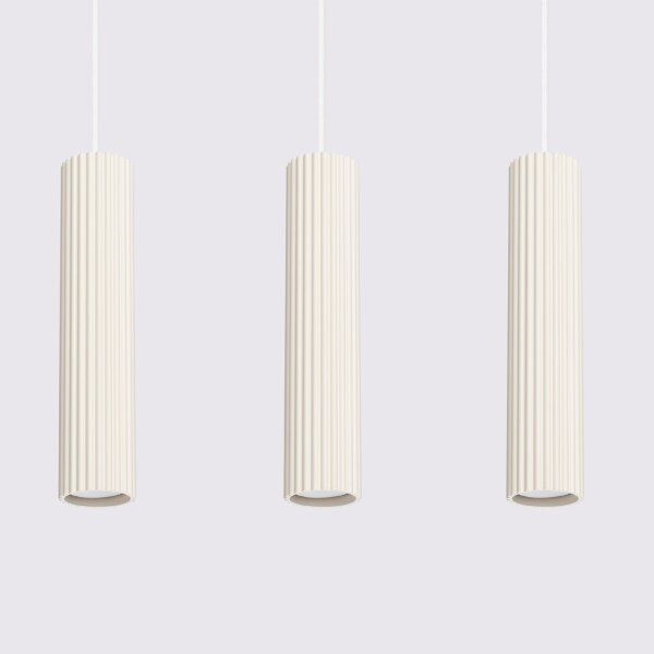 Hängelampe GU10 3-flammig Creme Alu 45 cm verstellbar