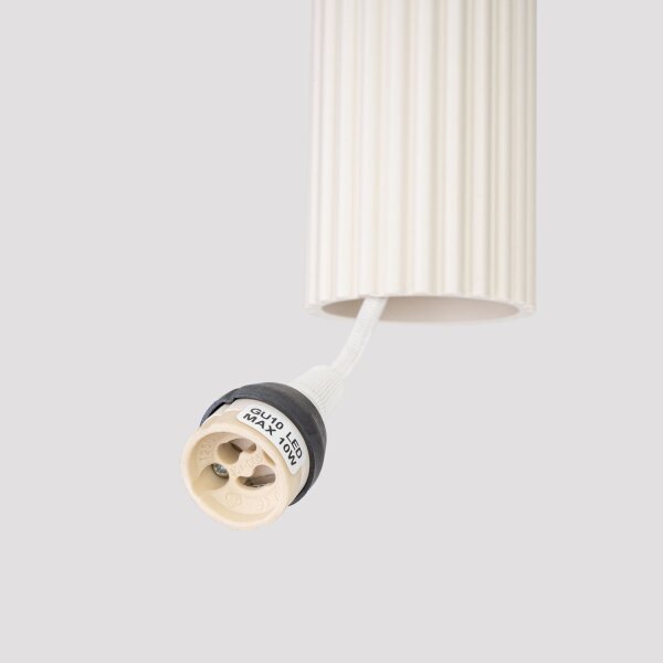 Hängelampe GU10 3-flammig Creme Alu 45 cm verstellbar