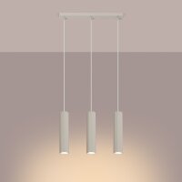 Hängelampe GU10 3-flammig Creme Alu 45 cm verstellbar