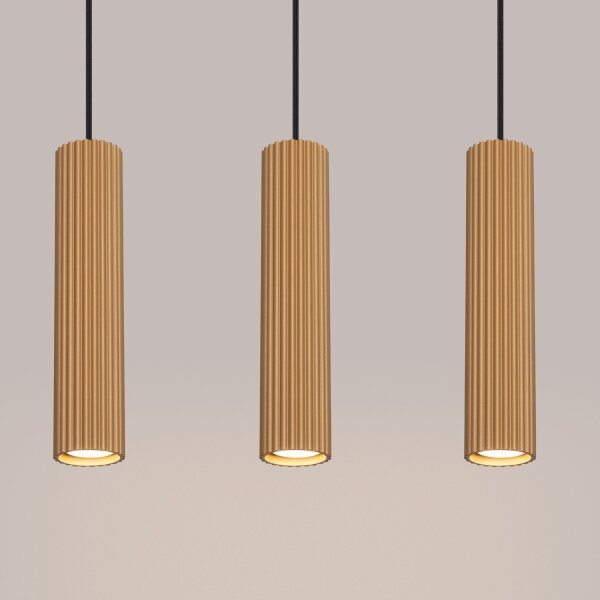 Hängelampe in Gold B: 45 cm H: max. 98 cm 3-flammig GU10