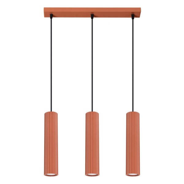 Hängeleuchte Modern GU10 3-flammig B: 45 cm Aluminium in Rot