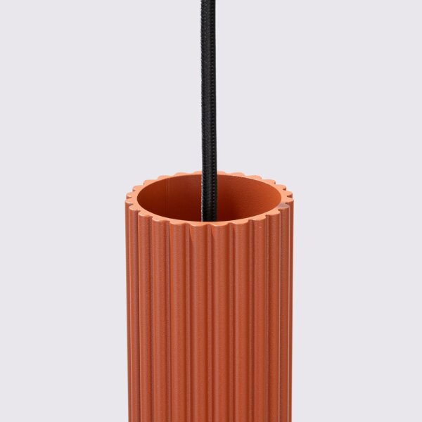 Hängeleuchte Modern GU10 3-flammig B: 45 cm Aluminium in Rot