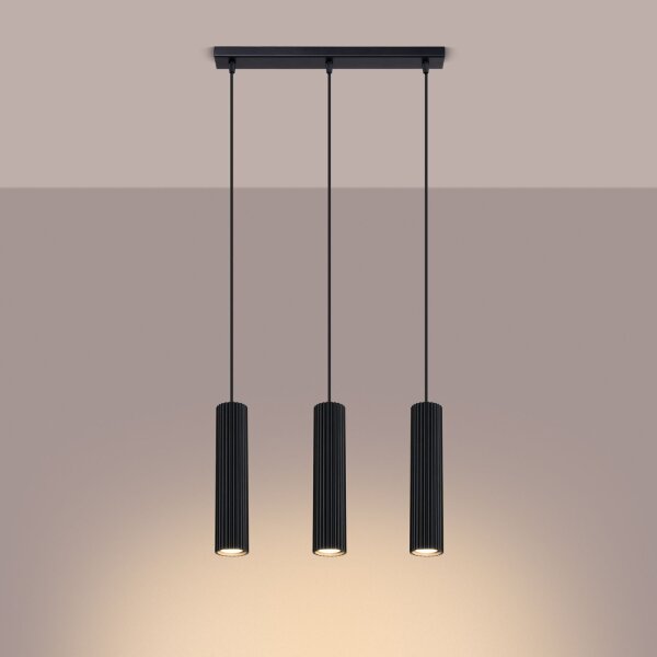 Pendelleuchte 3-flammig GU10 B: 45 cm Schwarz Modern BERTA