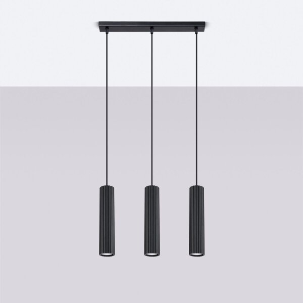 Pendelleuchte 3-flammig GU10 B: 45 cm Schwarz Modern BERTA