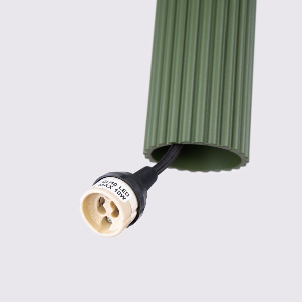 Lampe à suspendre en métal à 3 flammes GU10 L : 45 cm en vert Moderne